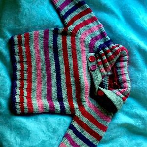 Old Navy Striped Pink and Gray Sweater